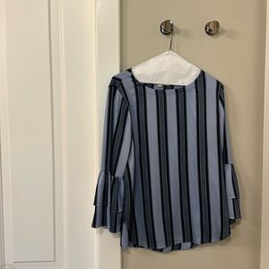 Blue and black striped tunic